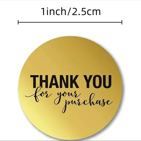 500 Gold Foil Stickers Thank You for your purchase PRICE IS FIRM - Picture 2 of 8